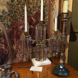 CRYSTAL TRIPLE CANDELABRA    THIS ITEM IS ON CONSIGNMENT AT A DIFFERENT LOCATION CALL JUSTUS 901=210-6243 FOR MORE INFORMATION
