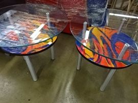 Artist Signed Accent Tables