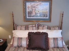 Queen size bedroom set with bedding, mattress and box spring for this set is not for sale. 