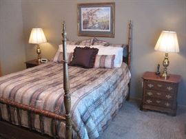 Queen size bedroom set with bedding, mattress and box spring for this set is not for sale. 