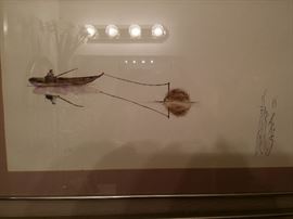 Braig (Artist) Original signed water color.  (lights from fixture is not part of the artwork)