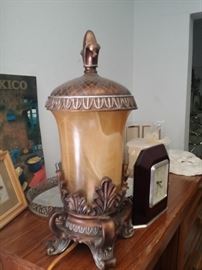 desk or small golden glass table lamp