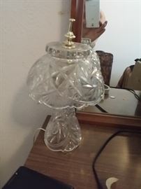 matching lamp with glass shade