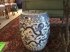 Garden seats and fish bowls on stands