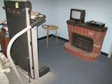 Nice fold up treadmill, not used much at all. Faux electric fireplace - retro.