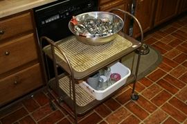 Retro Folding Utility Cart, Large Bowl of Cookie Cutters