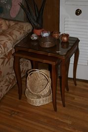 Vintage Nesting Tables, Native American Pottery, Baskets
