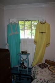 Early 70s Dresses, Painted Stepladder & Trunk