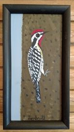 Sapsucker 14 1/2 x 26 1/4 Acrylic on Wood by John Cornbread Anderson