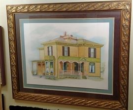 Colored Acrylic Drawing of Chamberline House by Florence.