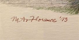 Colored Acrylic Drawing of Chamberline House by Florence.