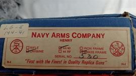 Navy Arms Henry 44-40 Brass Frame Carbine Rifle New In Box Unfired
