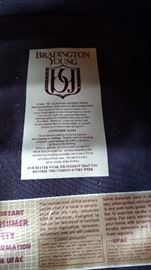 Bradington Young Leather Reclining Chippendale Wing Chair