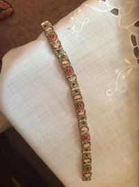 Vintage Mille Fiori link bracelet   Tiniest of tiny mosaic