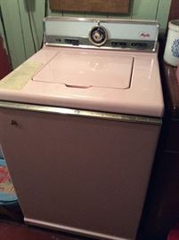 Maytag washer in PINK!   50's and this pretty girl is in working condition!