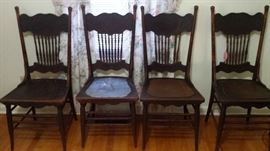 spindled straight chairs