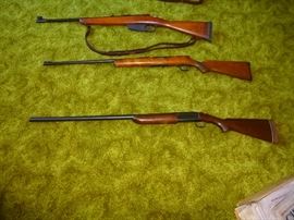 Top gun: British Rifle (?) again                                  Middle Gun: Spingfield 22  Model 85                                       Bottom Gun: Winchester 12 Gage Model 37