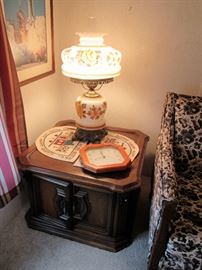 painted antique glass lamp