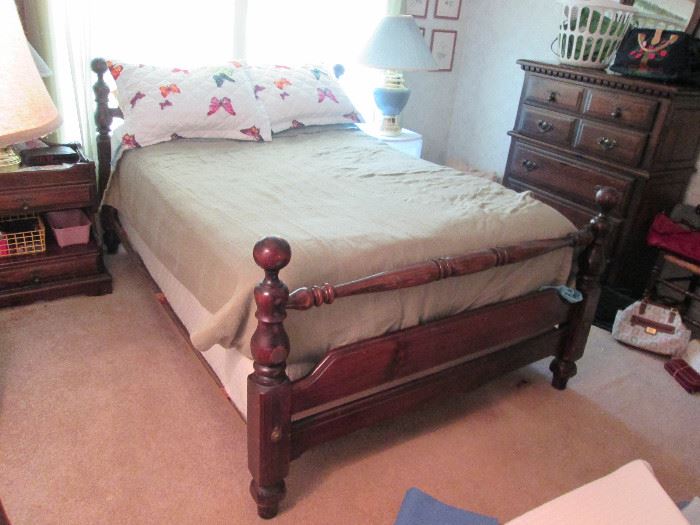 double full size bed with nightstand