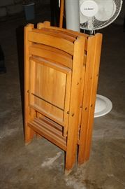 4 vintage wood folding chairs