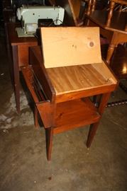 Showing open small vintage desk