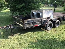 Open trailer with board floor