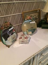 French Barbola Gesso oval mirrors (1920's-30's)