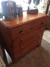 Four drawer chest; German steins