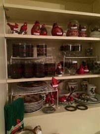 Some of the many Christmas dishes and glasses