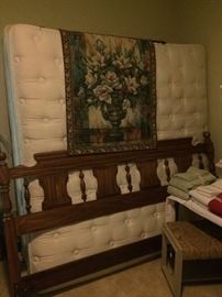 King bed; magnolia tapestry
