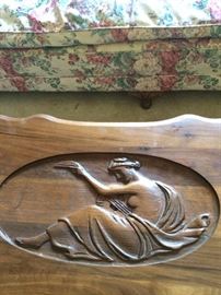 Art deco carving on small coffee table