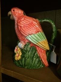 Colorful parrot pitcher