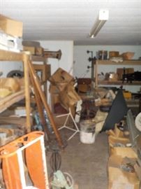 Recovered pieces in the bomb shelter, all of this will be moved up to the workshop