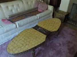 Interesting coffee table and there are matching end tables