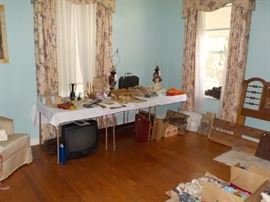 Vintage fabrics and lots of recovered lace and trim