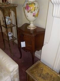 one of 2 detailed side tables