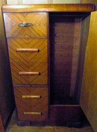 Vintage veneer Waterfall wardrobe with cedar lining