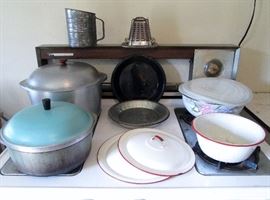 Advertising Tin Pie Plates - vintage camp stove toaster