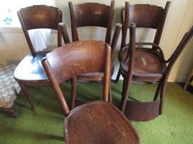 set of six veneer chairs
