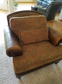 Bernhardt Leather and Fabric Chair 