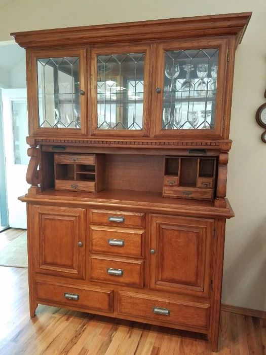 Curio Hutch with Leaded Glass...quality all the way. 