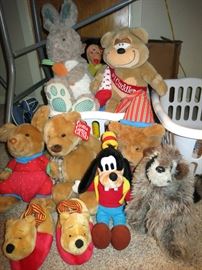 Cute Stuffed Bears, Winnie The Pooh House Shoes, Goofy And Raccoon Hand Puppet