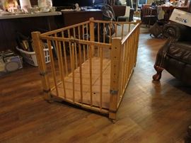 Vintage Wooden Play Crib