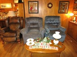 Leather Recliner, Blue Rocker Recliner, Lift Chair