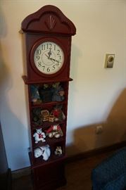 Quartz Clock with display shelves for books or what-nots