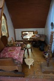 Miniature Doll House with furniture and furnishings