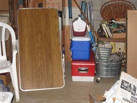 Folding Table, coolers