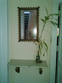 Marble Shelf and Gilt Mirror. 