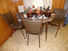 Retro table (has 1 leaf) & 4 chairs
