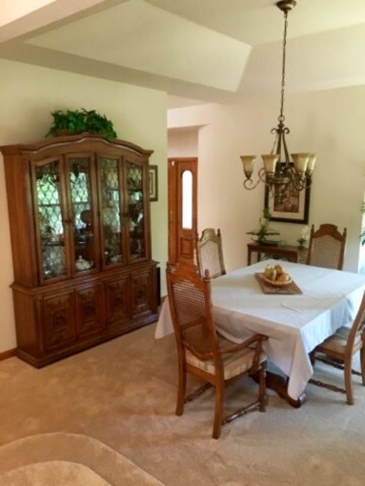 Dining Room Furniture including table, chairs and china cabinet